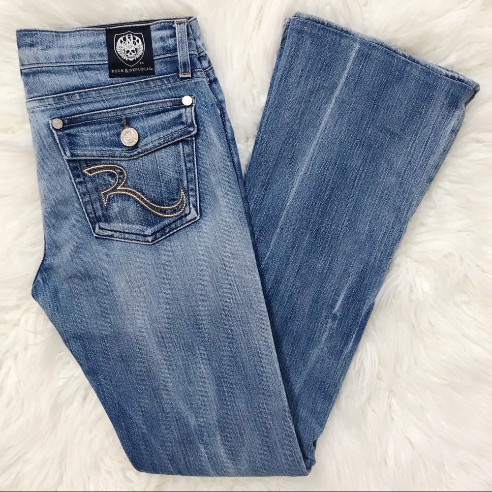 Rock & Republic Flap Pocket Kurt Envy Flare Jeans